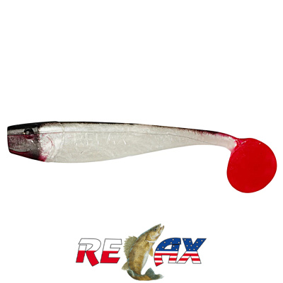 Виброхвост Relax King Shad 4.0" Standart (S008R black white pearl)