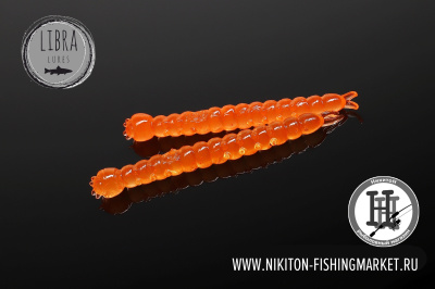 Червь Libra Lures Slight Worm Сыр 38mm (011 hot orange)