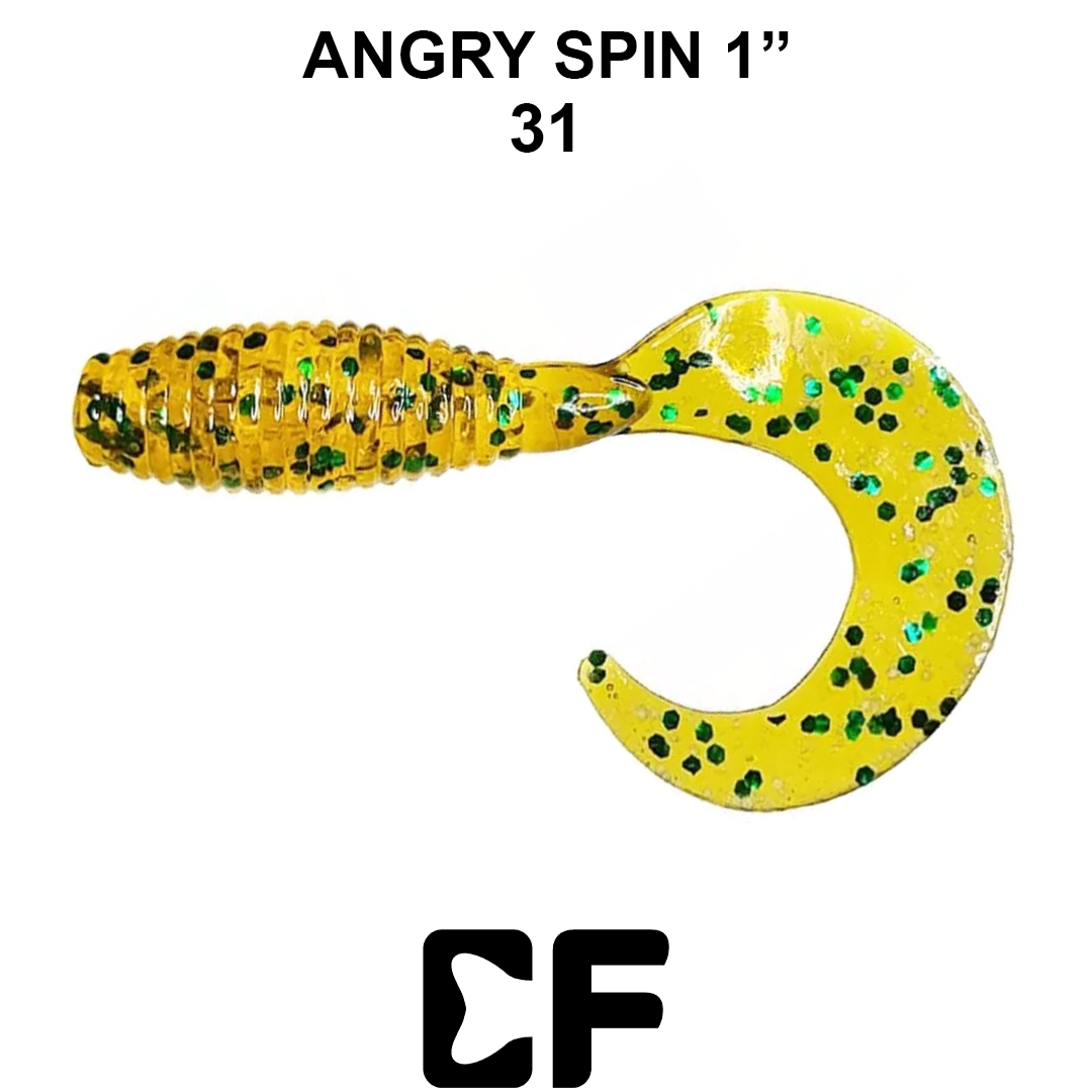 Твистер Crazy Fish Angri Spin 1.0 31 6 0