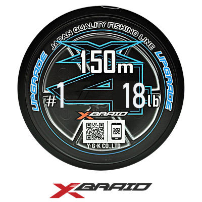 Плетеный шнур X-Braid (YGK) Upgrade X4 150м (#1,0 (0,165), 18lb (8,17кг))