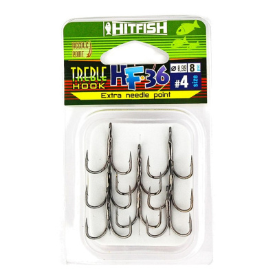 Тройник HitFish HF-36 Needle point (№ 04, 8шт.)