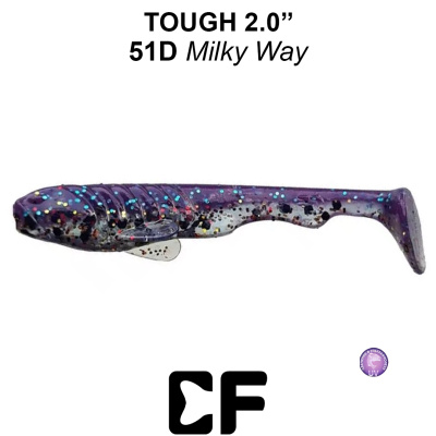 Виброхвост CF Tough 2.0" (71-50-51d-6 UV milky way Кальмар)