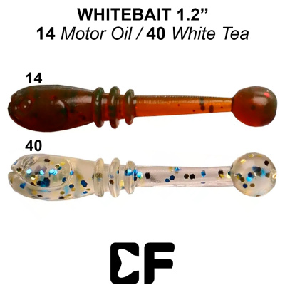 Слаг CF Whitebait 1.2" (84-30-14/40-1 motor oil/white tea Анис)