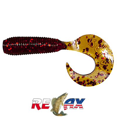 Твистер Relax 2.0" Standart (TS305 motor oil-red glitter)