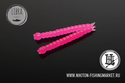 Червь Libra Lures Slight Worm Сыр 38mm (019 hot pink limited)