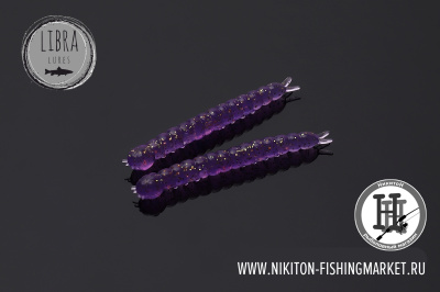 Червь Libra Lures Slight Worm Сыр 38mm (020 purple with glitter)
