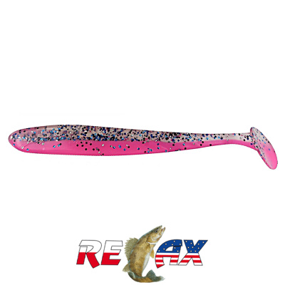Виброхвост Relax Bass 5.0" Laminat (L508 clear-silver, black, blue glitter bubblegum)