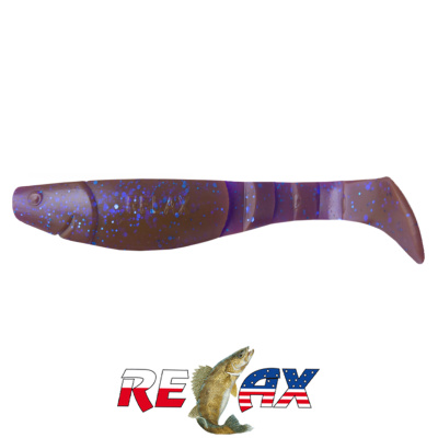 Виброхвост Relax Kopyto 4.0"L Standart (S175 crawfish-blue glitter)