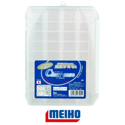 Коробка Meiho Clear Case 1200 (C-1200NS, 255×190×28мм, 4-36отд.+32пер.)