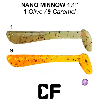 Виброхвост CF Nano Minnow 1.1" (68-27-1/9-1 UV olive/caramel Анис)