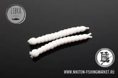 Червь Libra Lures Slight Worm Сыр 38mm (001 white)