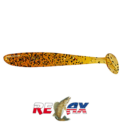 Виброхвост Relax Bass 3.0" Standart (S093 rootbeer-gold, black glitter)