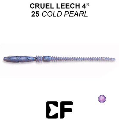Червь CF Cruel Leech 4.0" (41-100-25-6 UV cold pearl Кальмар)