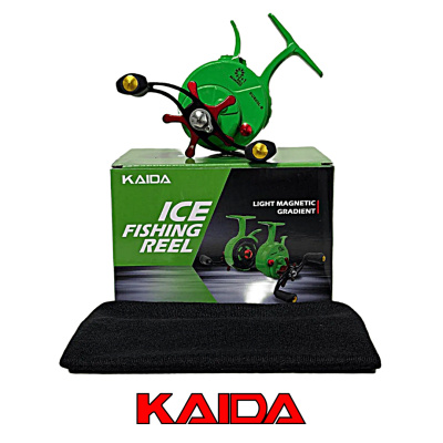 Катушка зимняя Kaida EUR60-B (EUR-60L-B, 3.5:1, 3+1bb, 208гр.green левая)