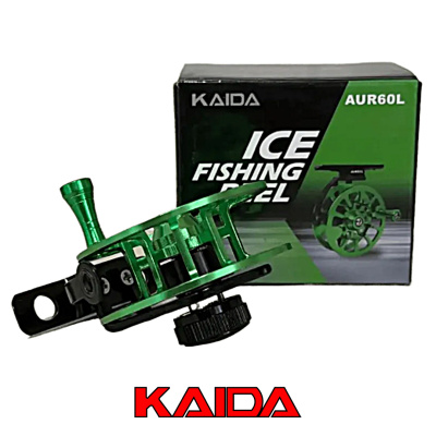 Катушка зимняя Kaida Aurora (AUR-60L, 1.0:1, 1bb, 65гр.green левая)
