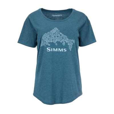 Футболка Simms Women's Floral Trout T-Shirt (Steel Blue Heather, M)