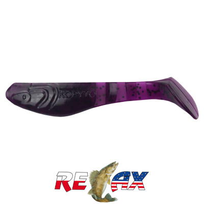 Виброхвост Relax Kopyto 3.0" Standart (S305 transparent purple black glitter)
