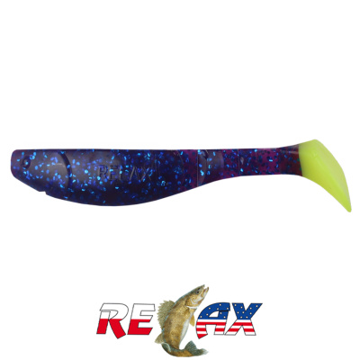 Виброхвост Relax Kopyto 4.0"L Tail (T108 electric blue-blue glitter silk)