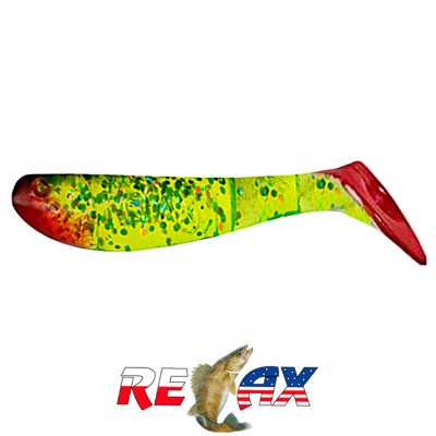 Виброхвост Relax Kopyto 2.5" Standart (S067R black chartreuse-hologram glitter)