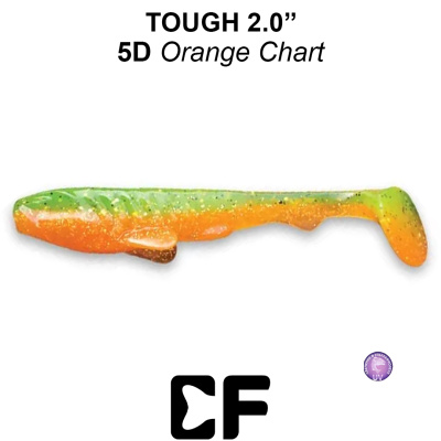 Виброхвост CF Tough 2.0" (71-50-5d-6 UV orange chart Кальмар)