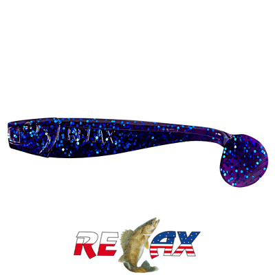 Виброхвост Relax King Shad 4.0" Standart (S225 electric blue-blue glitter)