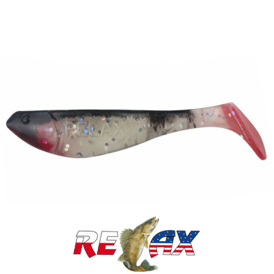 Виброхвост Relax Kopyto 2.5" Standart (S134R black glow-hologram glitter)