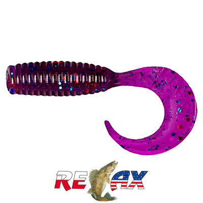 Твистер Relax 1.0" Standart (TS291 electric blue-red, blue glitter)