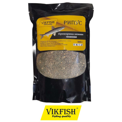 Прикормка Vikfish зимняя увлажненная Рипус  500гр. (зеленый рак)