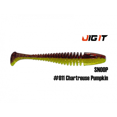 Виброхвост Jig It Snoop 4.0" (011 chartreuse pumpkin)