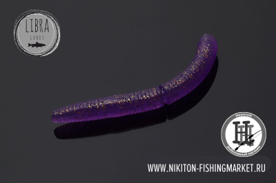 Червь Libra Lures Fatty D'Worm Сыр 65mm (020 purple with glitter)