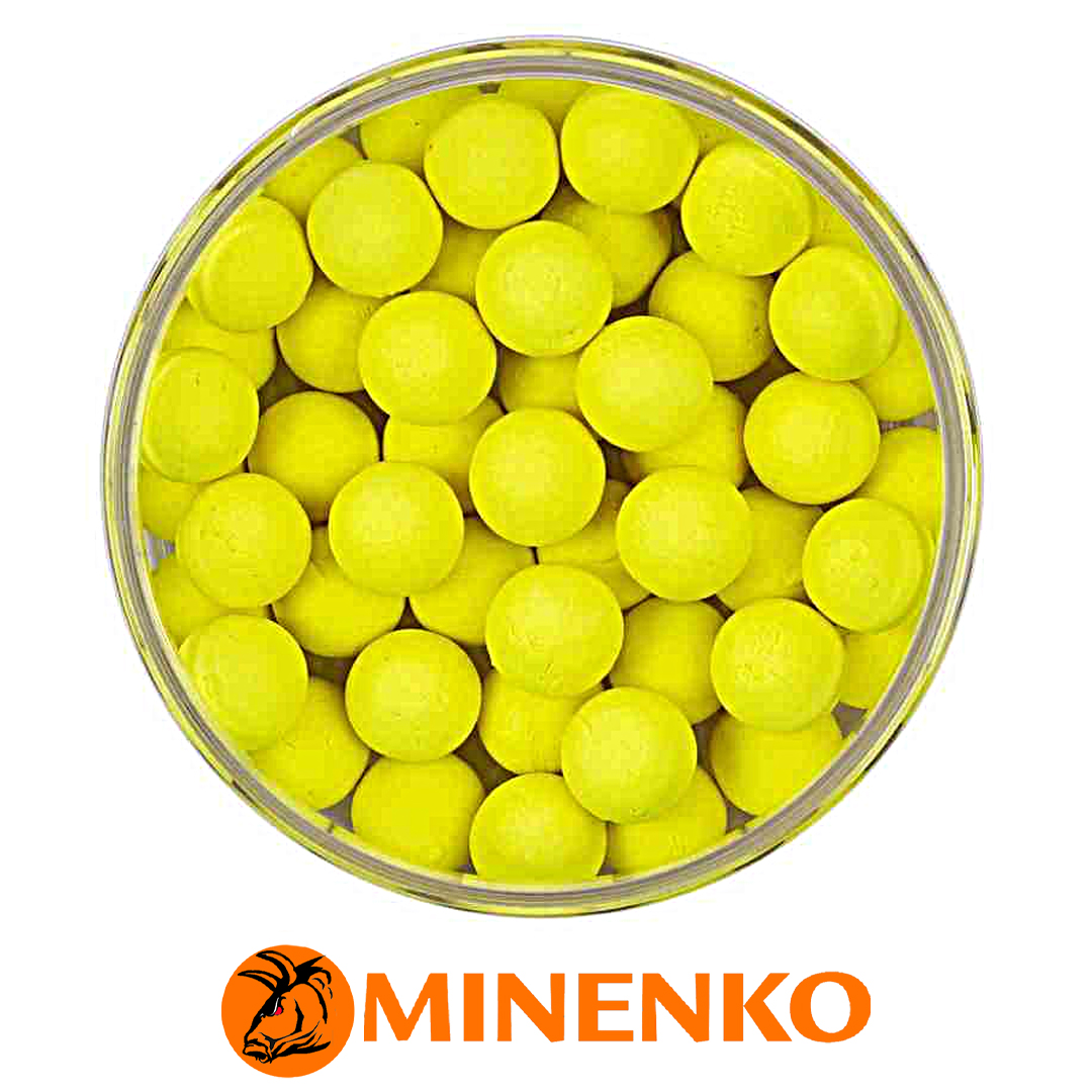 Бойлы Minenko Pop-Up плавающие 14мм (Pineapple Fluo) 03