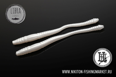Червь Libra Lures Dying Worm Сыр 70mm (004 silver pearl)