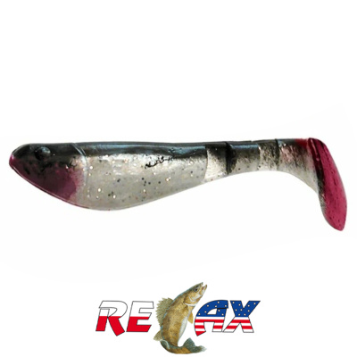 Виброхвост Relax Kopyto 2.0" Standart (S032 black pearl white silver glitter)