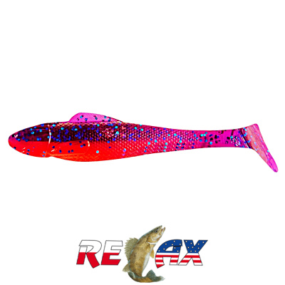 Виброхвост Relax Ohio 4.0" Laminat (L682 electric blue-blue glitter super red)