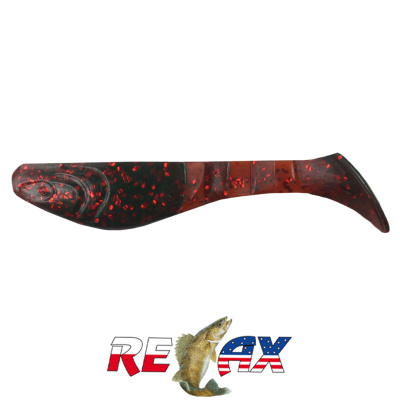 Виброхвост Relax Kopyto 3.0" Standart (S298 motor oil-red glitter)