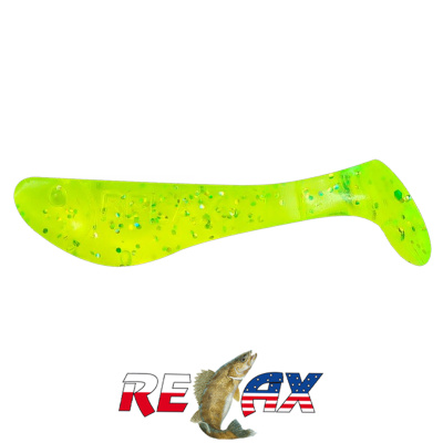 Виброхвост Relax Kopyto 1.0" Standart (S203 chartreuse-hologram glitter)