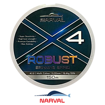 Плетеный шнур Narval Fishing Robust X4 PE 150м multicolour (#2,0 (0,235), 35lb (16,4кг))