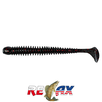 Виброхвост Relax Texas 5.0" Standart (S341 black-red glitter)