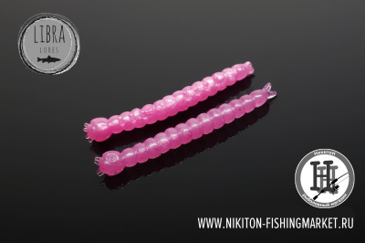 Червь Libra Lures Slight Worm Сыр 38mm (018 pink pearl)