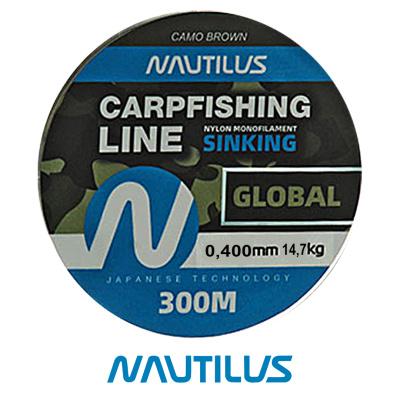 Леска Nautilus Global Camo 300м brown карповая (0,40, 14,7кг)