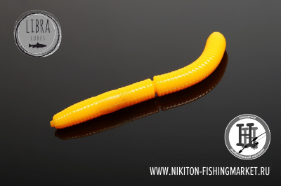 Червь Libra Lures Fatty D'Worm Сыр 65mm (008 dark yellow)