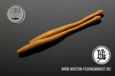 Червь Libra Lures Dying Worm Сыр 70mm (036 coffee milk)