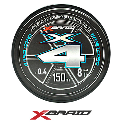 Плетеный шнур X-Braid (YGK) Braid Cord X4 150м (#0,4 (0,104), 8lb (3,6кг))