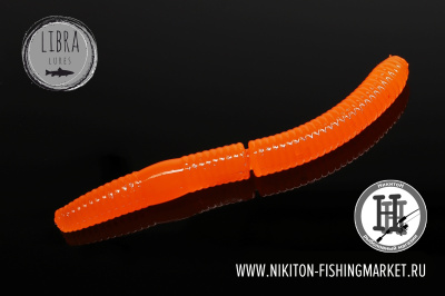 Червь Libra Lures Fatty D'Worm Сыр 65mm (011 hot orange)