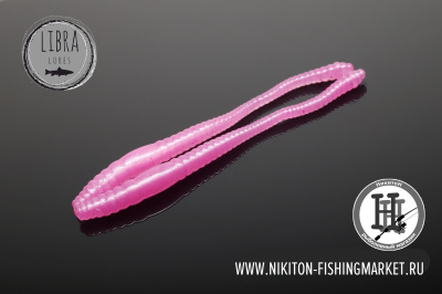 Червь Libra Lures Dying Worm Сыр 70mm (018 pink pearl)