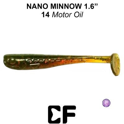 Виброхвост CF Nano Minnow 1.6" (6-40-14-6 UV motor oil Кальмар)