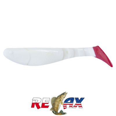 Виброхвост Relax Kopyto 3.0" Tail (T001 white red)