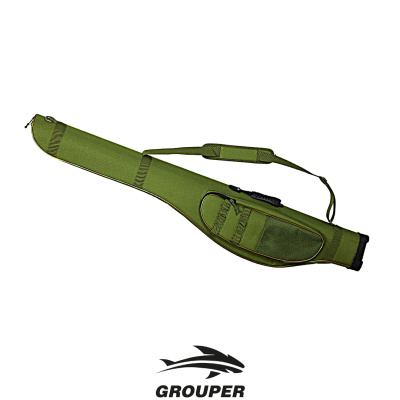 Чехол для удочек Grouper жесткий, 2е секции, Зеленый (L-135см)