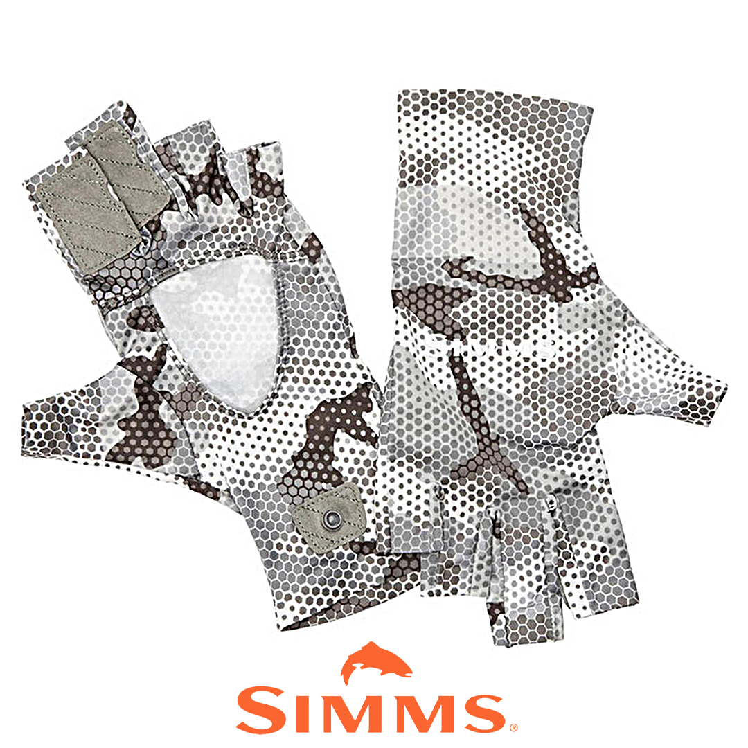 Перчатки Simms Solarflex Sun Glove hex flo camo steel 01