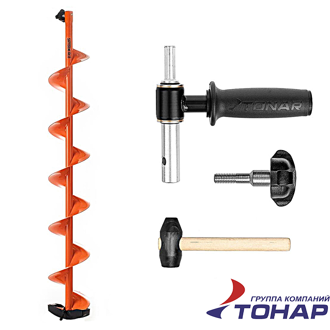 Шнек под мотобур Motoshtorm (адаптер+молоточек) 01